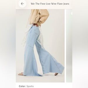 Free People -WE THE FREE - Live Wire Flare Jeans- size 26S